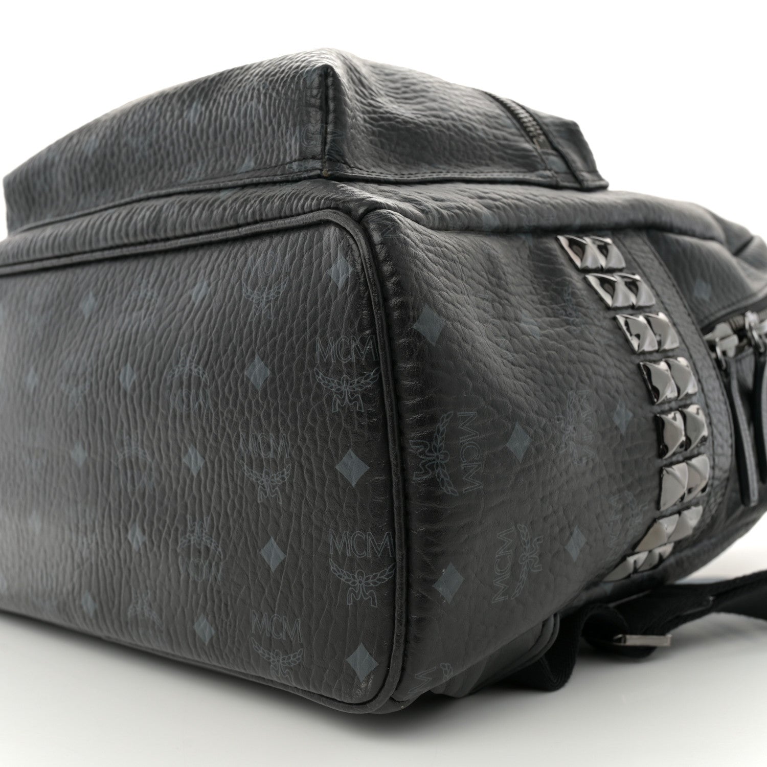 MCM Visetos Medium Side Studs Stark Backpack Black 9 of 10