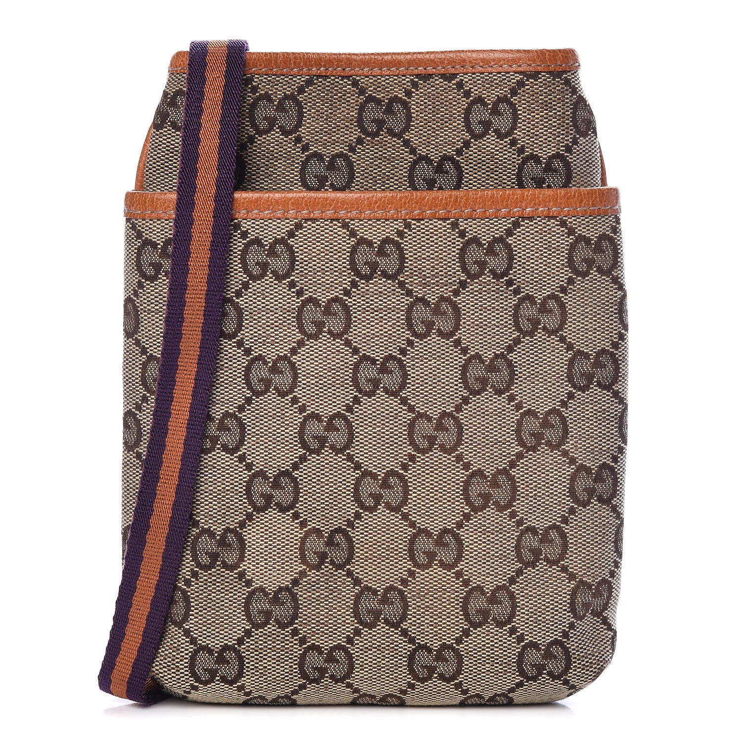 Gucci Monogram Web Mini Messenger Bag Brown 1 of 9