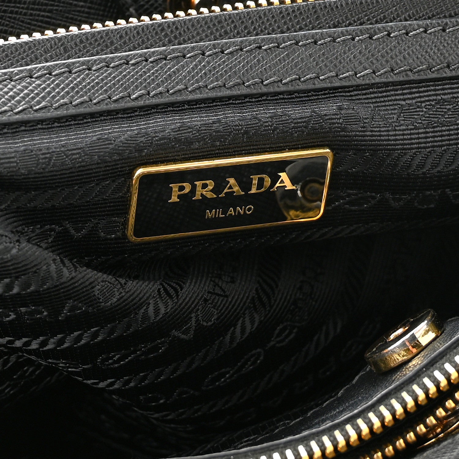 Prada Saffiano Bi-Color Medium Galleria Double Zip Tote Rosso Black 5 of 13