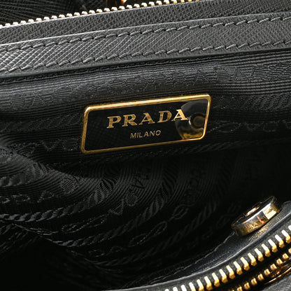 Prada Saffiano Bi-Color Medium Galleria Double Zip Tote Rosso Black 5 of 13