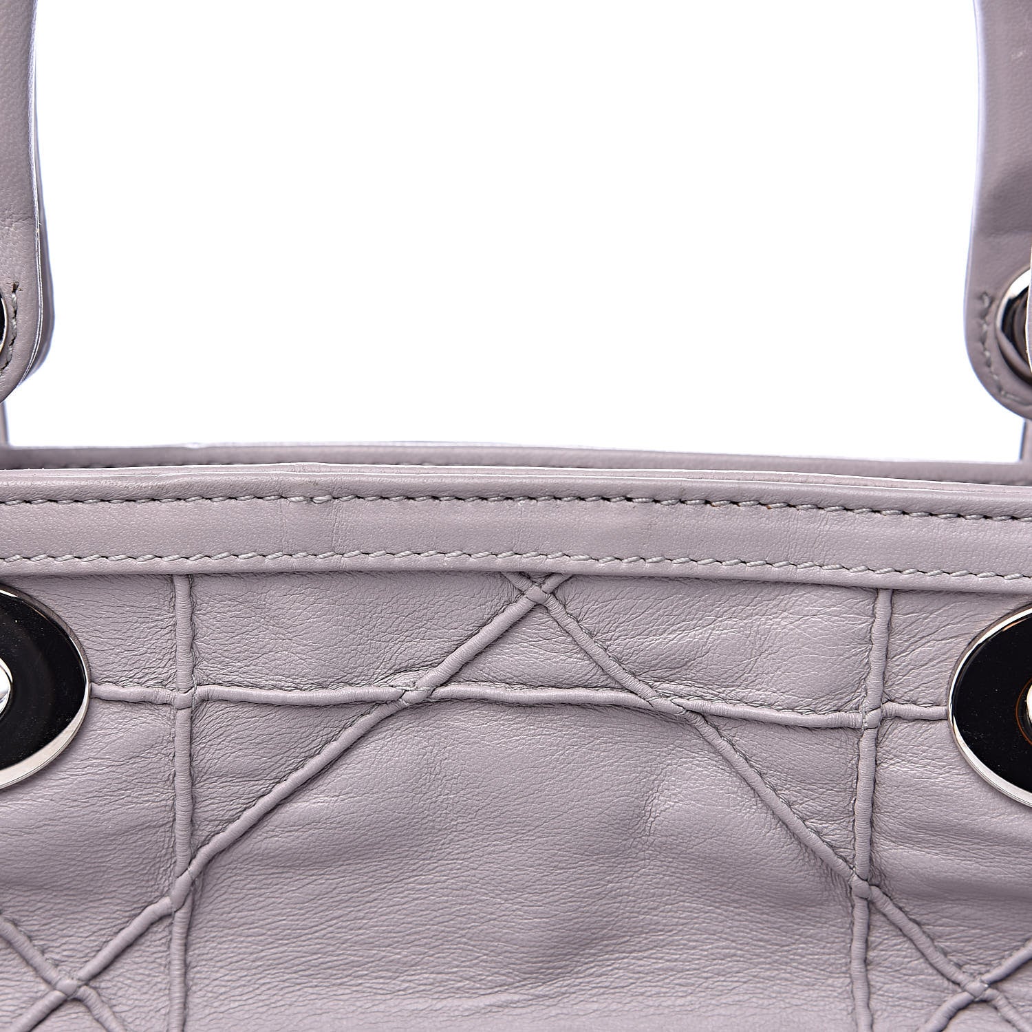 Christian Dior Lambskin Cannage Medium Granville Tote Grey 14 of 15