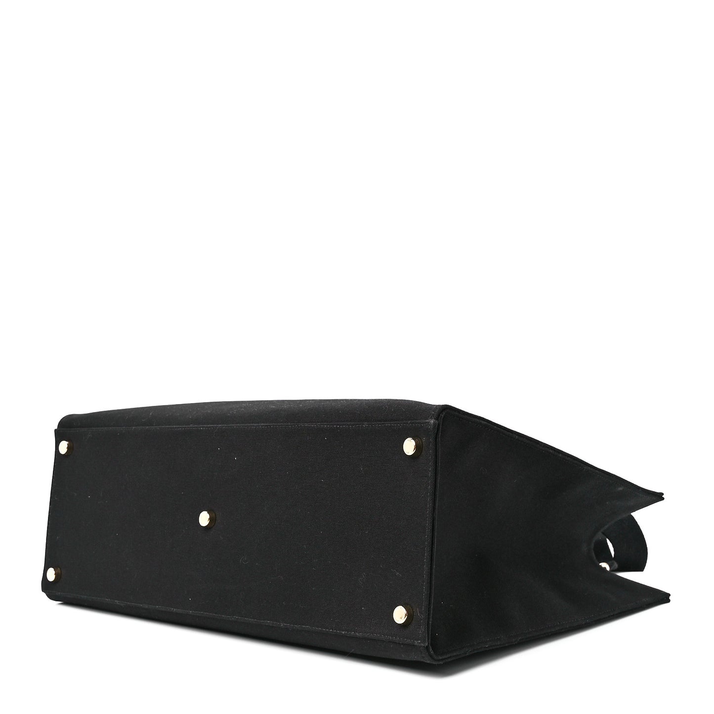 X VERSACE Canvas Fendace Logo Large Shopping Tote Black