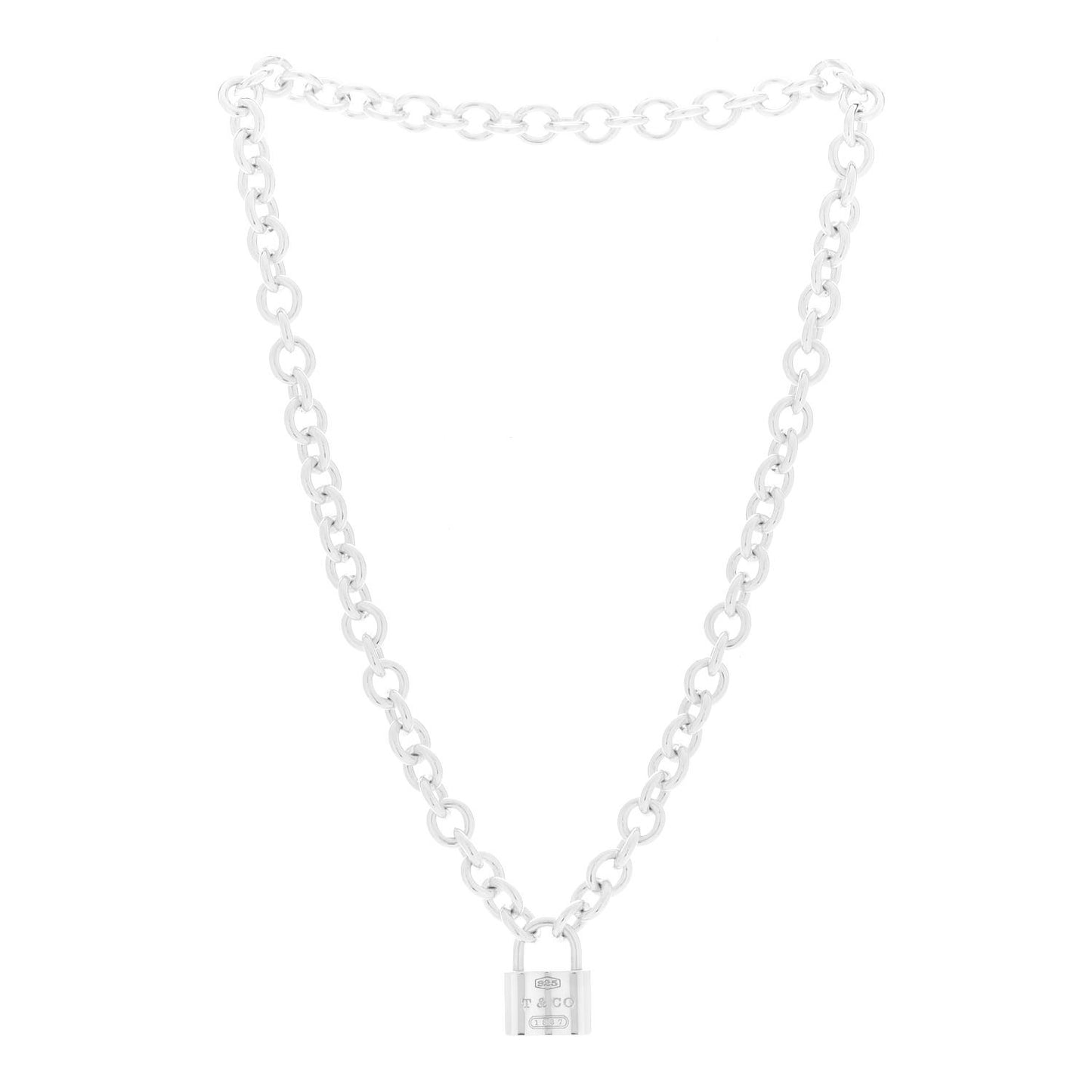 Sterling Silver 1837 Lock Charm Necklace