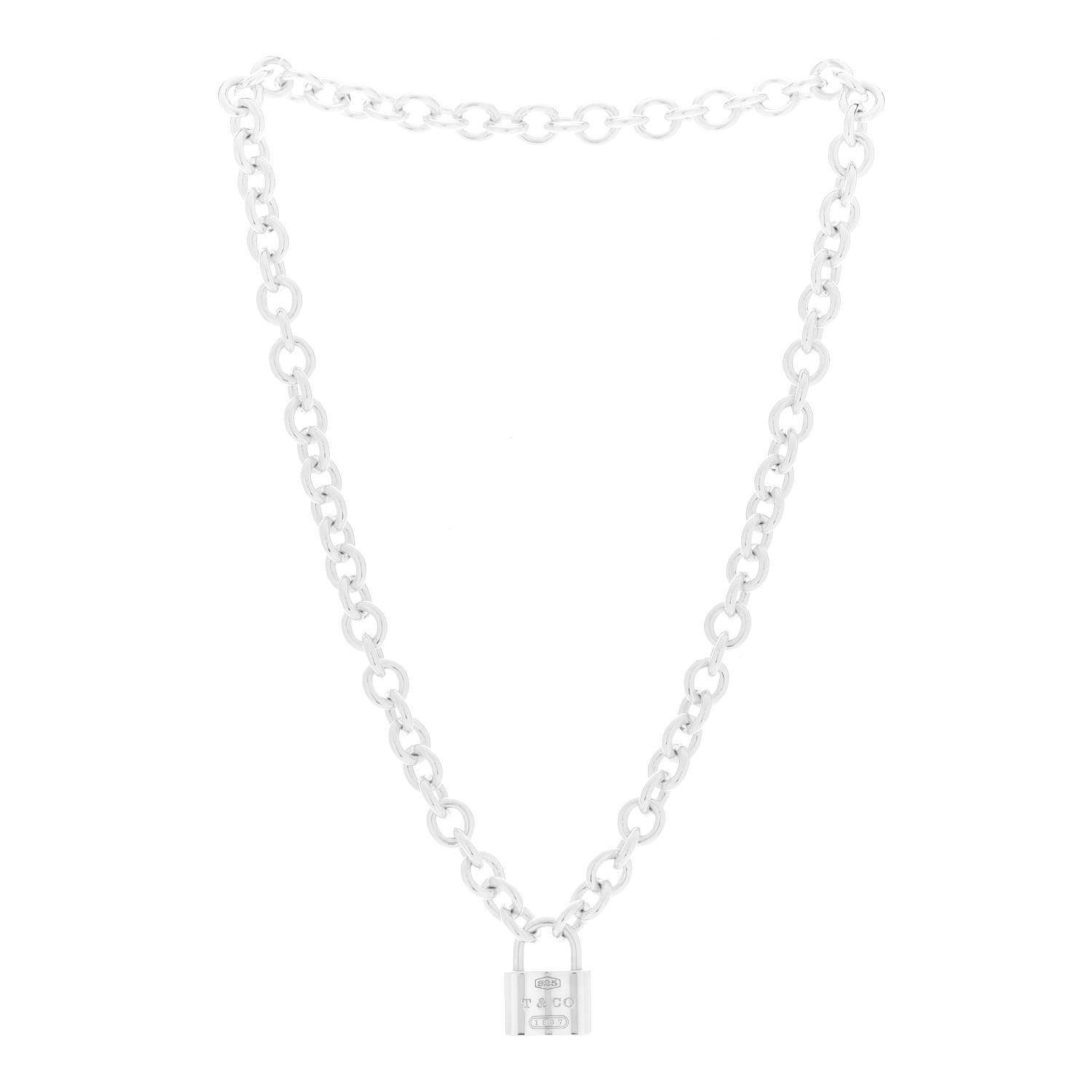 Tiffany Sterling Silver 1837 Lock Charm Necklace 3 of 5