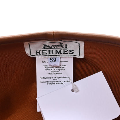 Hermes Jersey De Laine Gabrielle Beret Hat 59 Gold 8 of 9