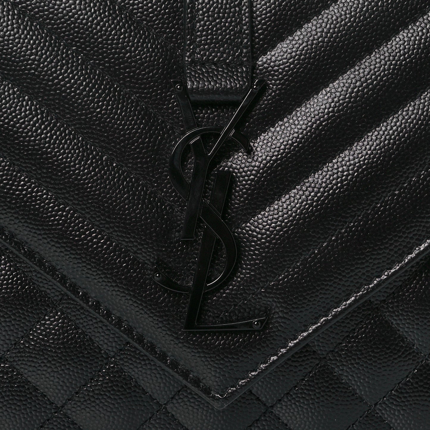 Grain De Poudre Textured Mixed Matelasse Triquilt Medium Monogram Satchel Black