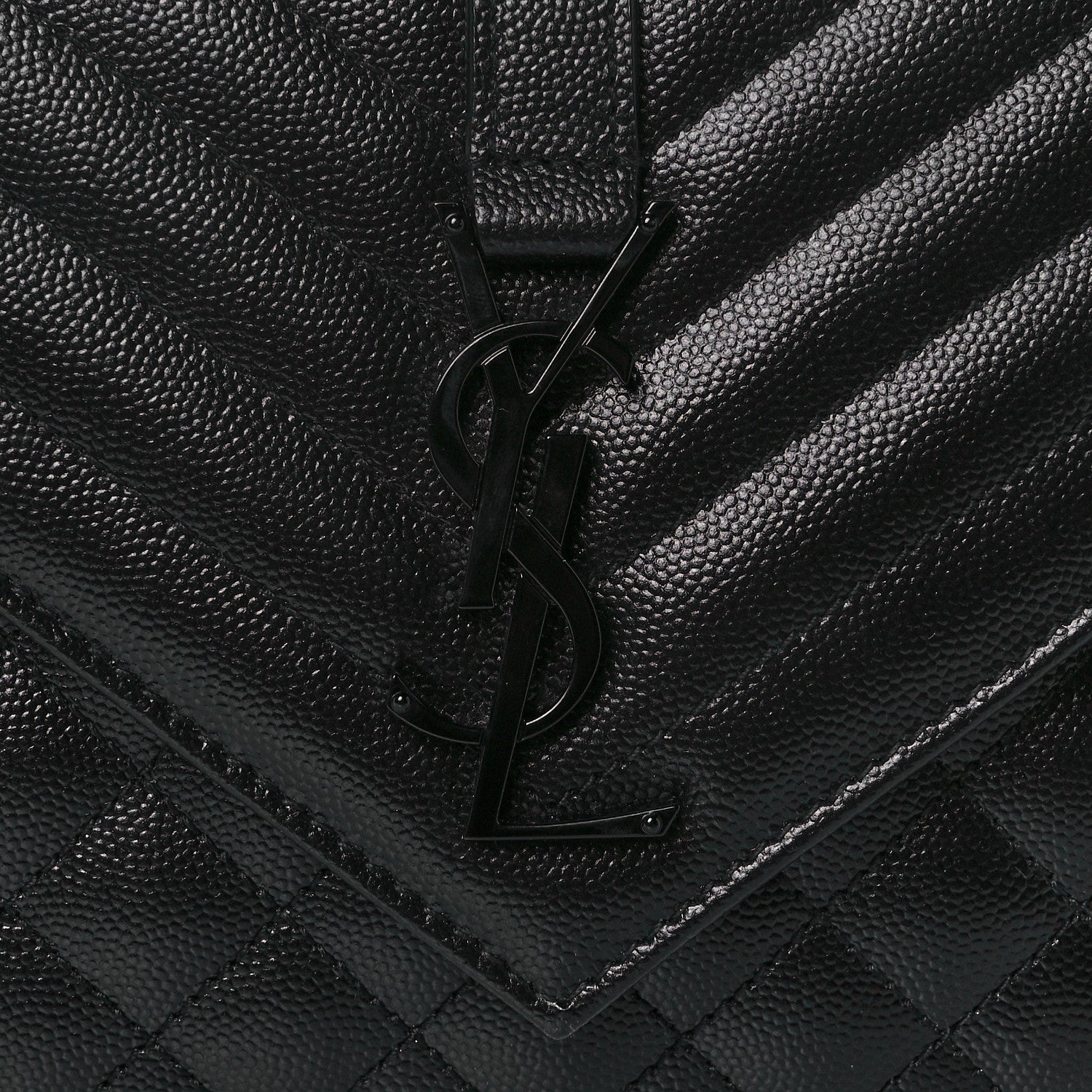 Saint Laurent Grain De Poudre Textured Mixed Matelasse Triquilt Medium Monogram Satchel Black 7 of 12
