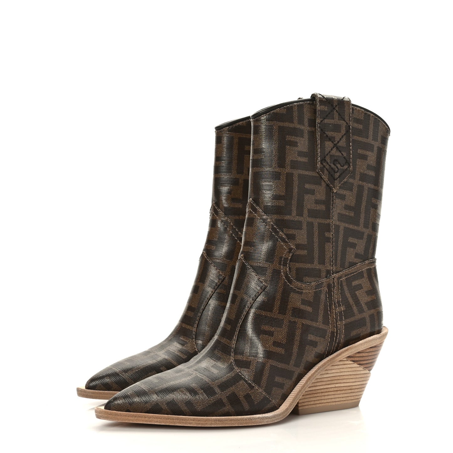 Glazed Fabric FF 1974 Cutwalk Ankle Boots 36 Mogano Panna