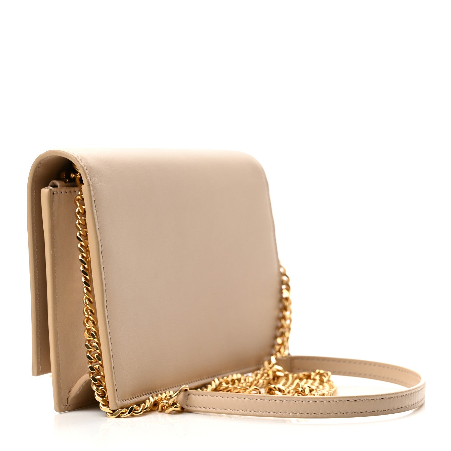 Saint Laurent Smooth Calfskin Classic Monogram Kate Tassel Chain Wallet Nude Powder 3 of 11