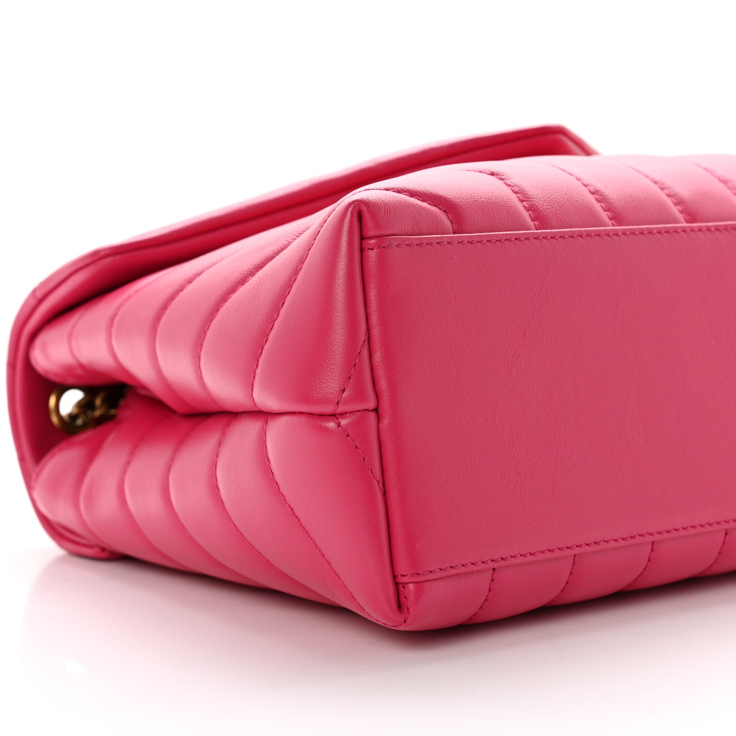 Calfskin Y Quilted Monogram Small Loulou Chain Satchel Fresh Fuchsia
