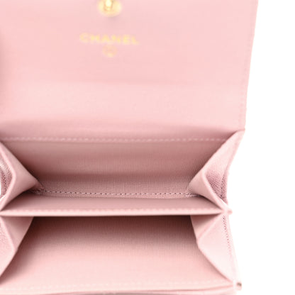 Chanel Caviar Quilted Studded CC Flap Card Holder Light Pink 5 of 9