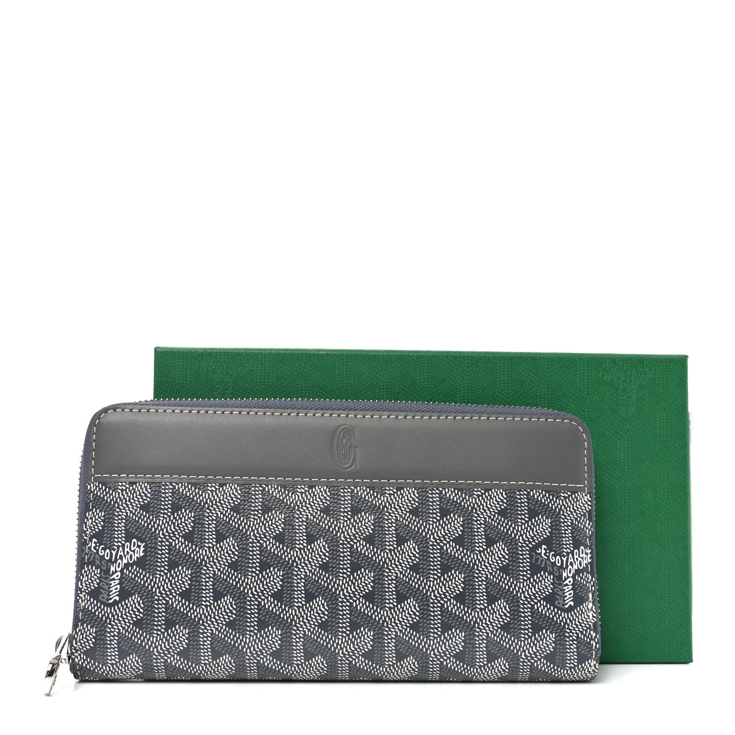 Goyard Goyardine Matignon Zip Around GM Wallet Grey 7 of 7