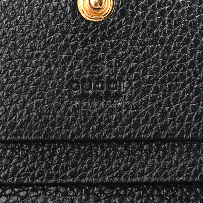 Gucci Grainy Calfskin Zumi Chain Card Case Wallet Black 6 of 6