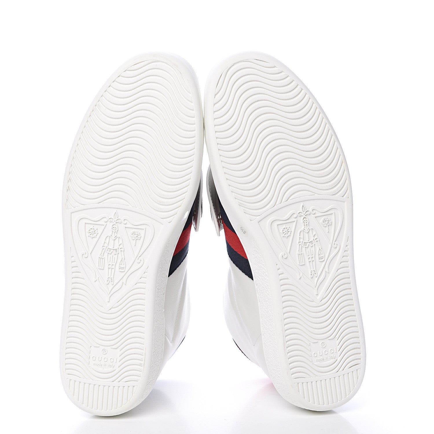 Gucci Calfskin Web Wolf Removable Patches Mens Ace High Top Sneakers 8.5 White 5 of 7