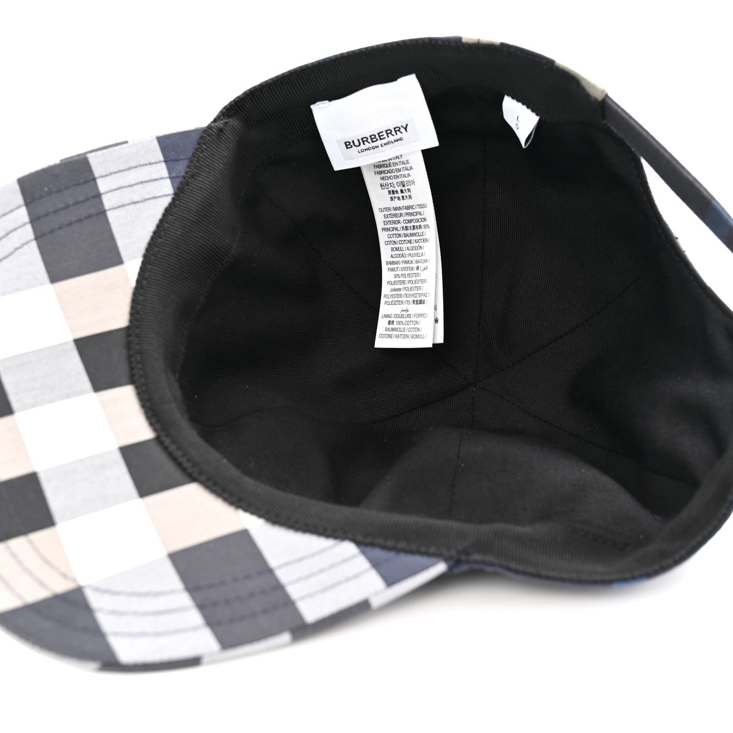 Burberry Technical Cotton Check Baseball Cap L Blue Grey 7 of 9