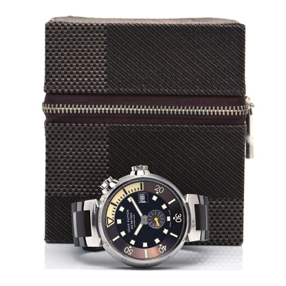Louis Vuitton Stainless Steel Rubber 44mm Tambour Diver Automatic Watch Black 5 of 5