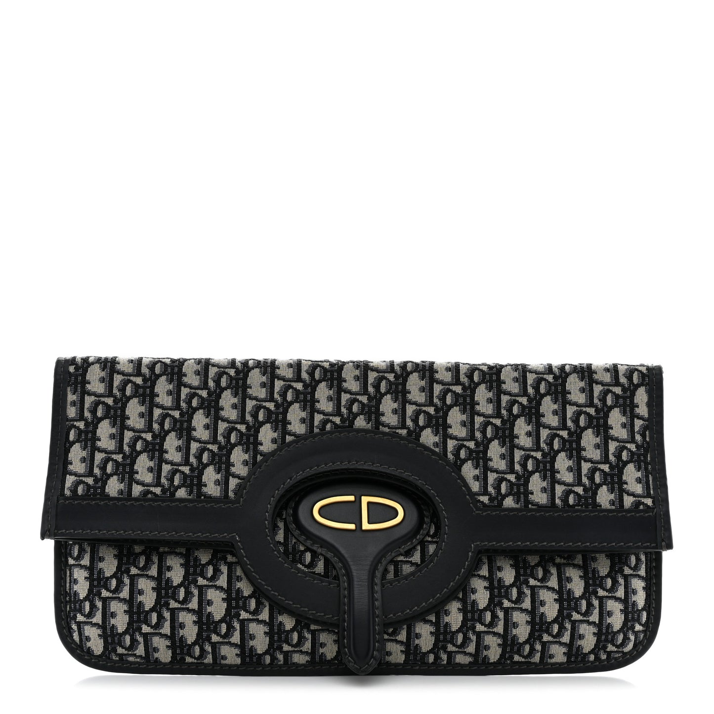 Oblique Fold Over Clutch Blue