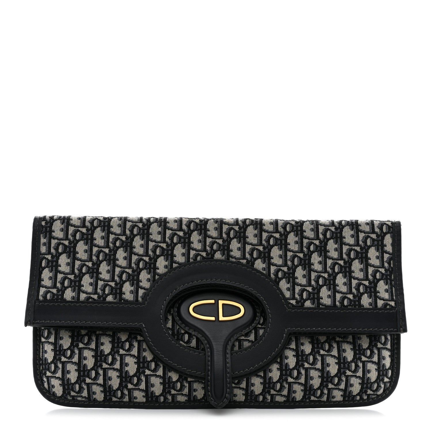 Christian Dior Oblique Fold Over Clutch Blue 1 of 7
