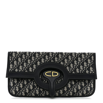Christian Dior Oblique Fold Over Clutch Blue 1 of 7