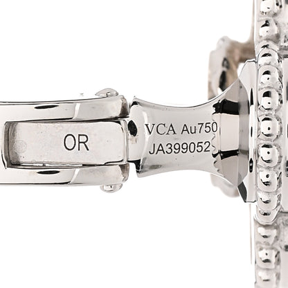 Van Cleef & Arpels 18K White Gold Mother of Pearl Vintage Alhambra Earrings 4 of 4