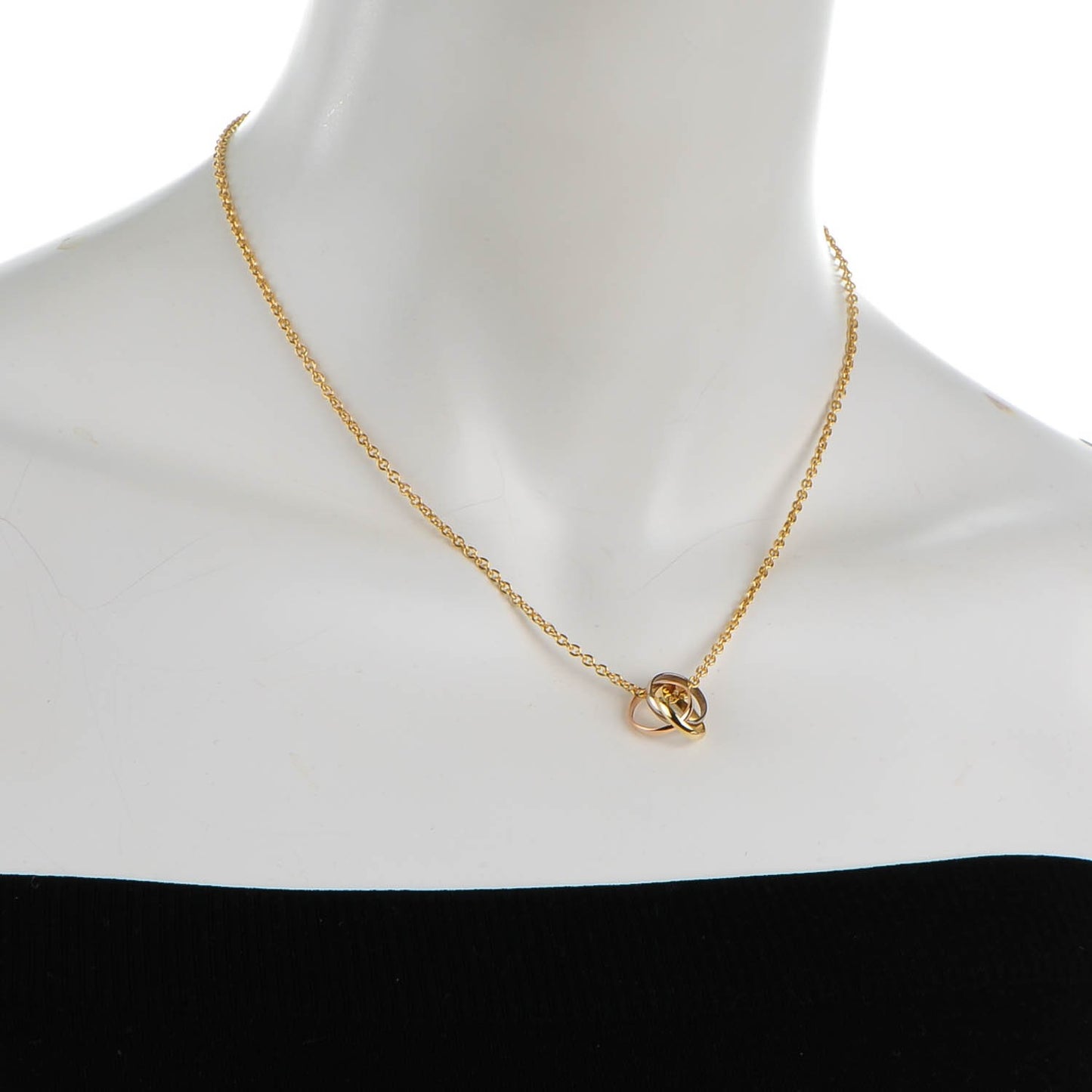 18K Pink Yellow White Gold Trinity Pendant Necklace