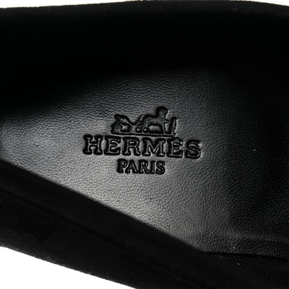 Hermes Mink Fur Suede Goatskin Paris Loafers 36.5 Black 7 of 9