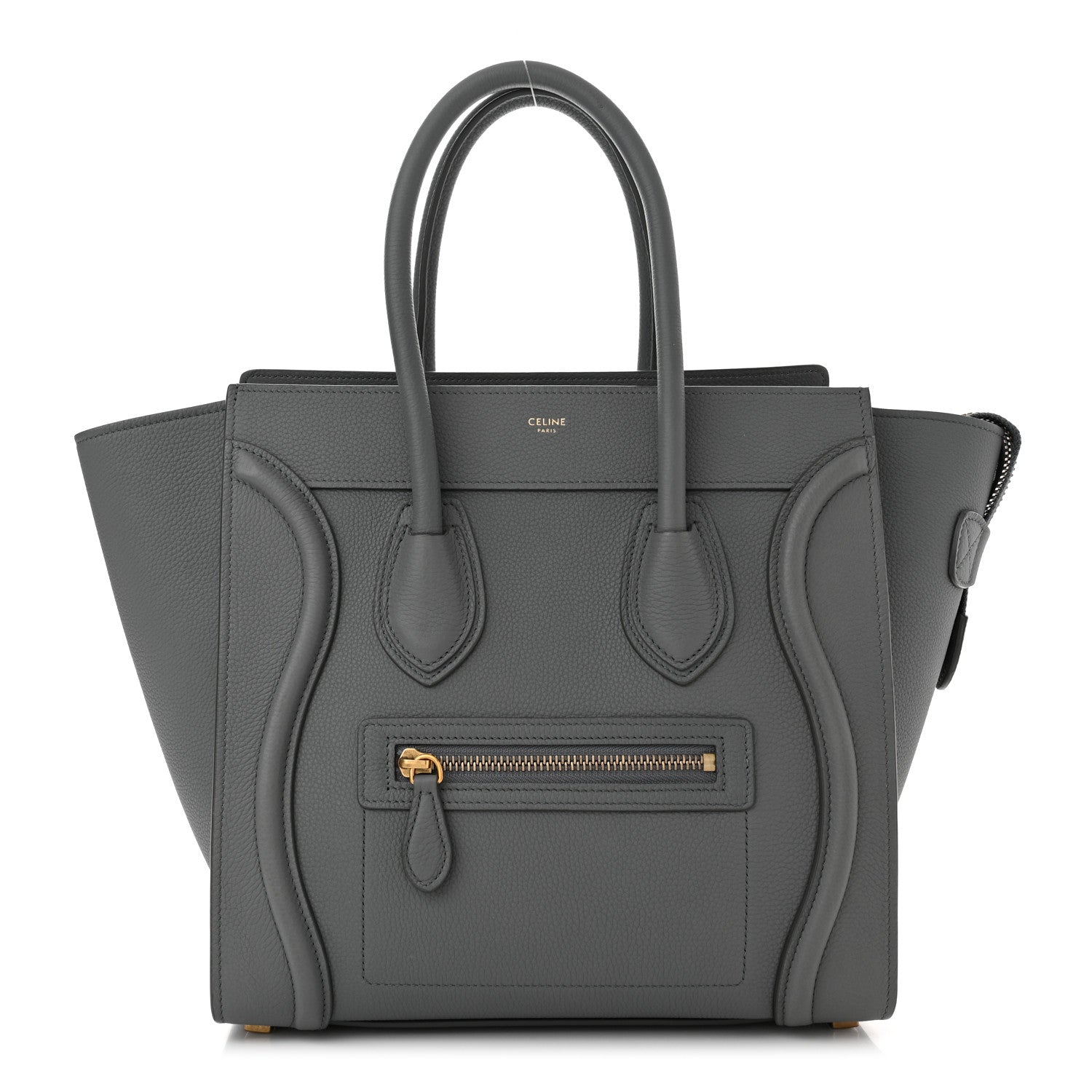 Celine Baby Drummed Calfskin Micro Luggage Kohl 1 of 11
