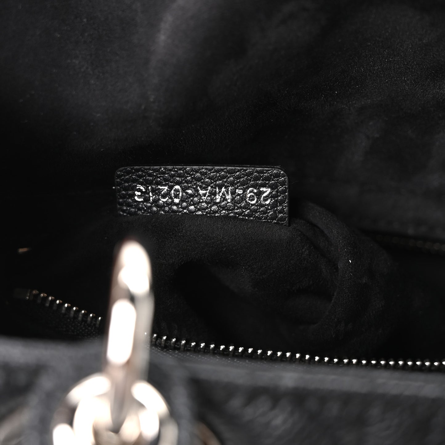 Grained Calfskin Cannage Medium Lady Dior Black