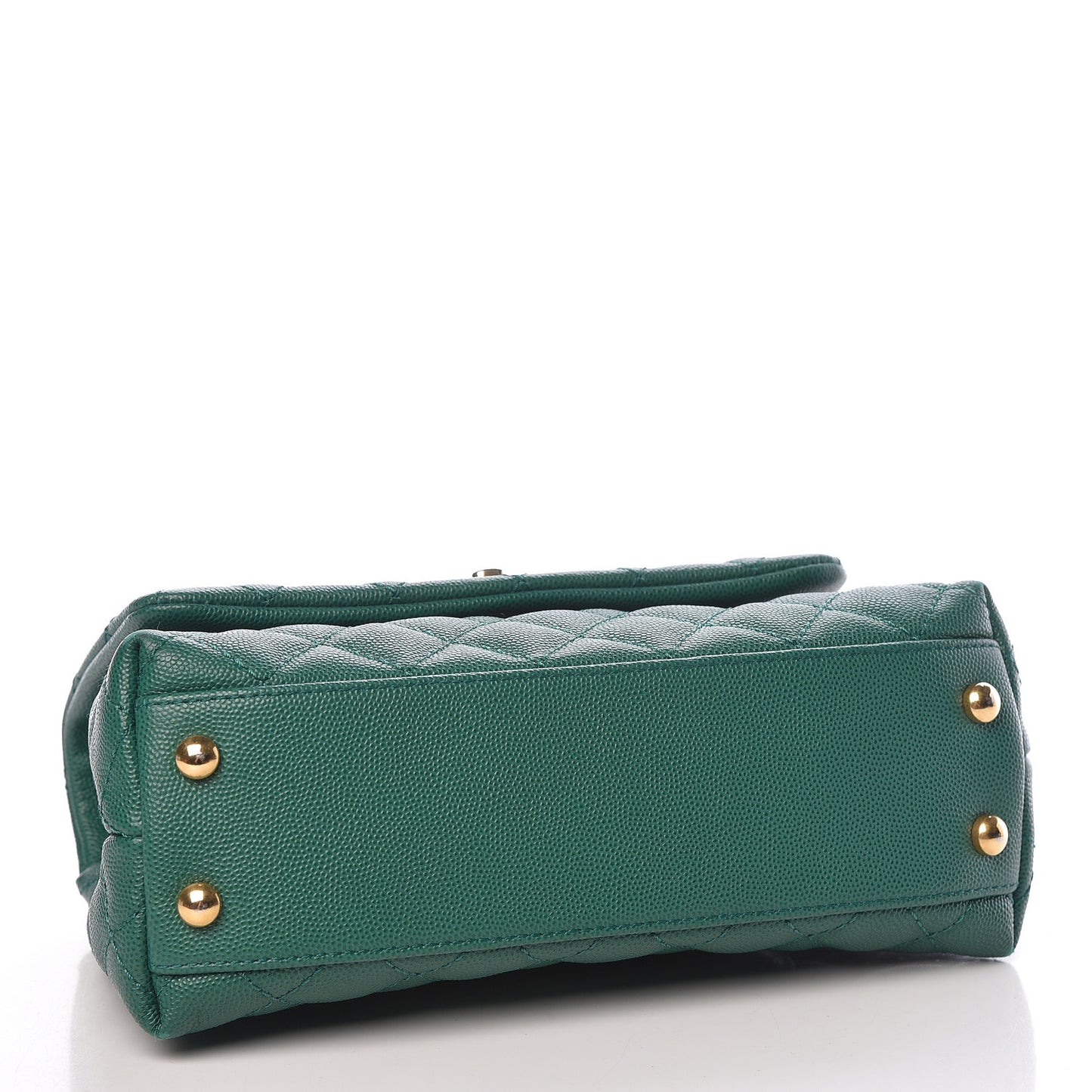 Caviar Quilted Mini Coco Handle Flap Green