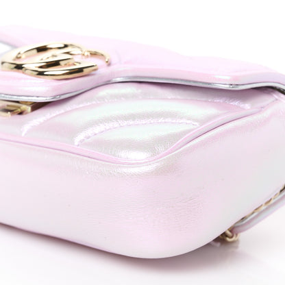 Gucci Iridescent Nappa Chevron Matelasse Super Mini GG Marmont Shoulder Bag Iridescent Escape Pink 10 of 11