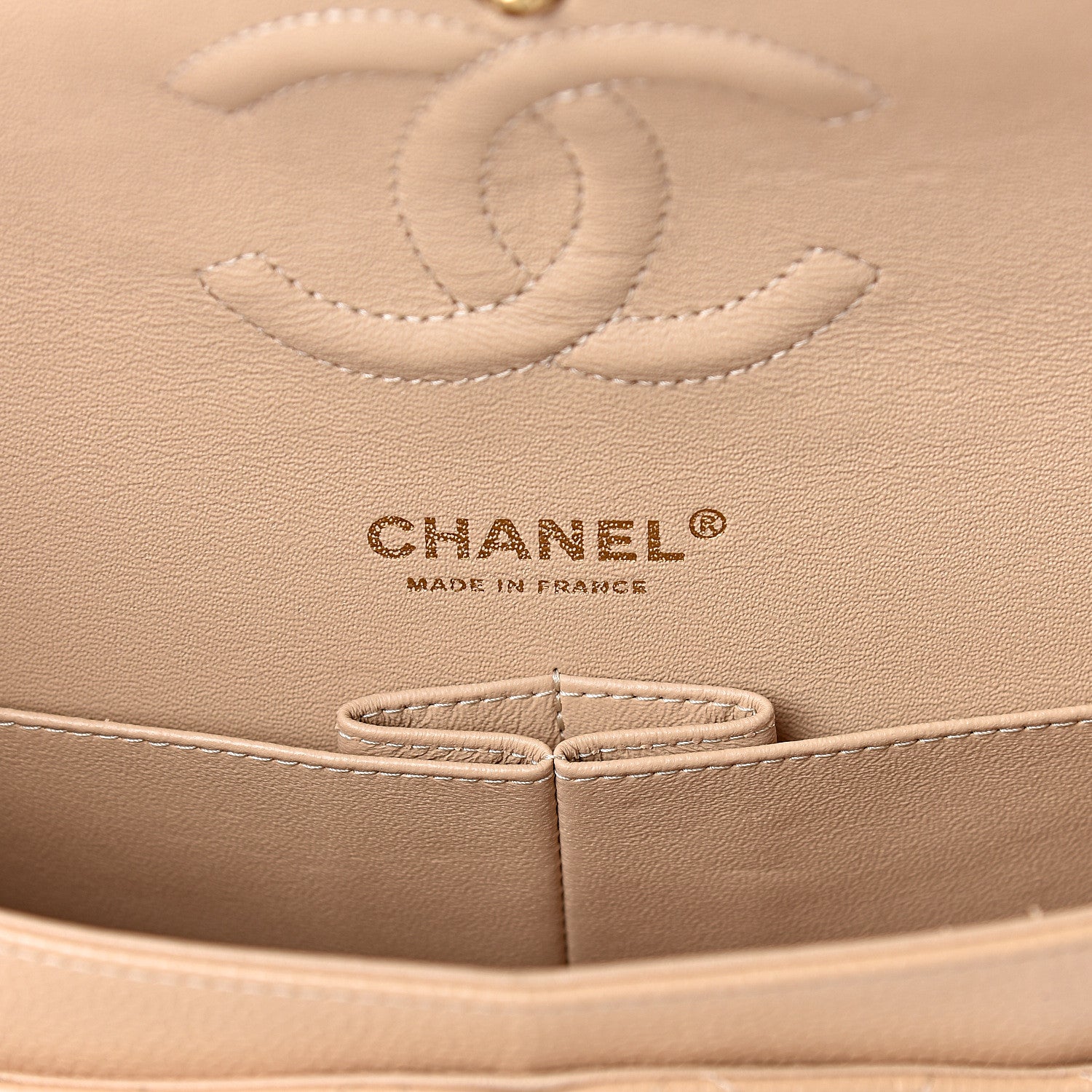 Chanel Caviar Quilted Medium Double Flap Beige 6 of 10