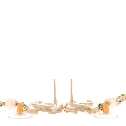 Chanel CC Pearl Drop Earrings Gold 3 of 5
