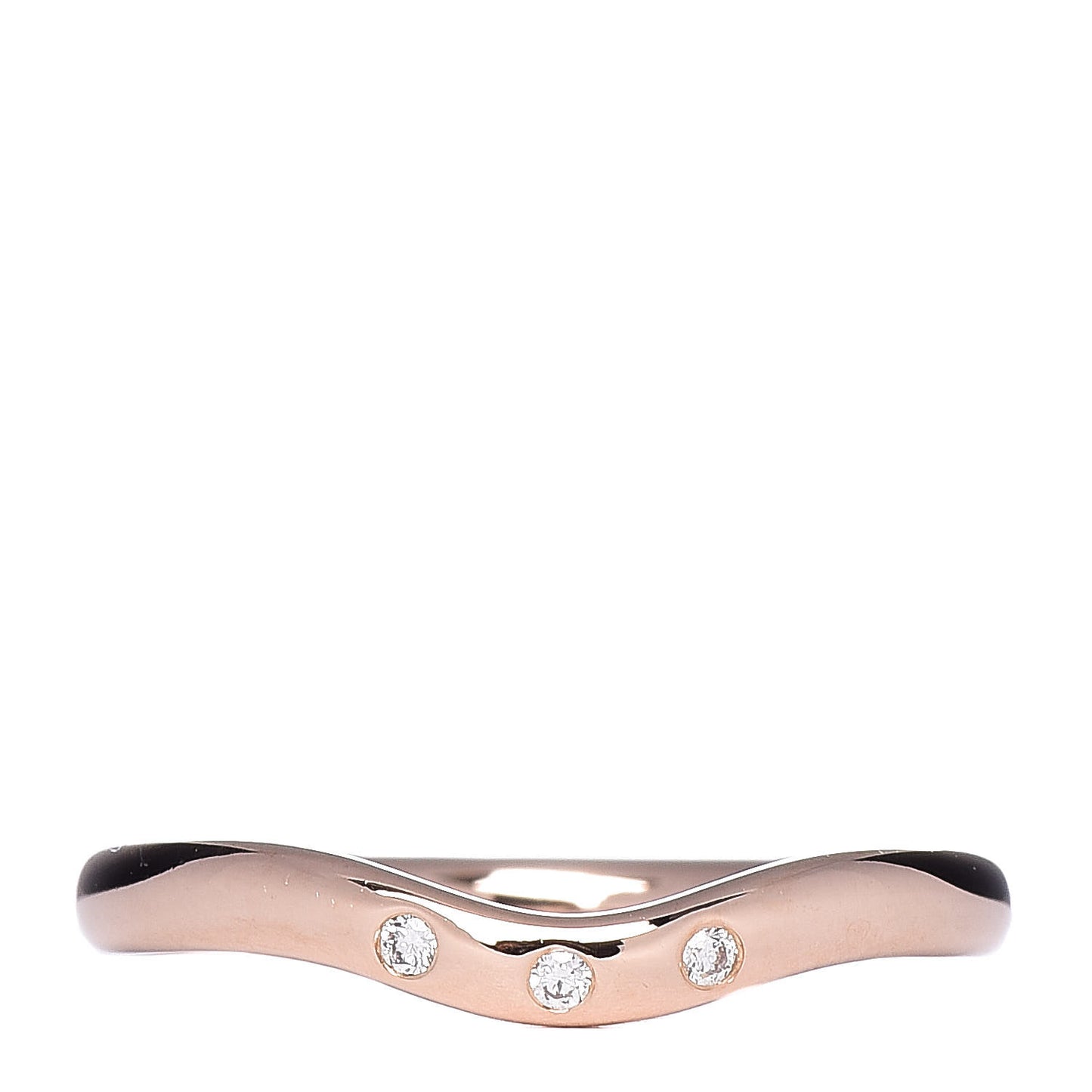 18K Rose Gold Diamond Elsa Peretti Wedding Band Ring 48 4.5