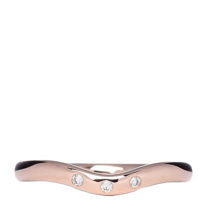 Tiffany 18K Rose Gold Diamond Elsa Peretti Wedding Band Ring 48 4.5 1 of 6