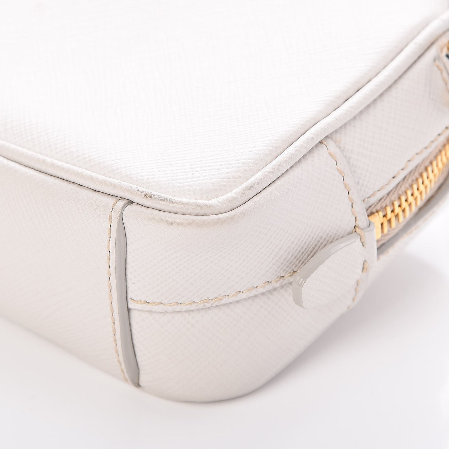Saffiano Mini Camera Crossbody White