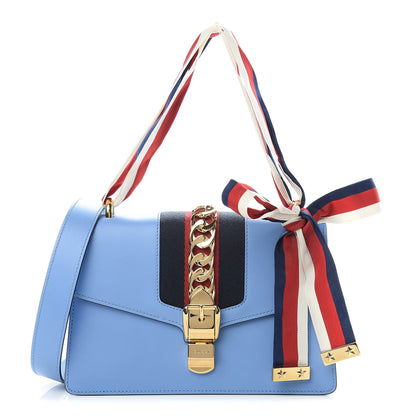 Gucci Calfskin Small Sylvie Shoulder Bag Clear Sky Blue 1 of 13