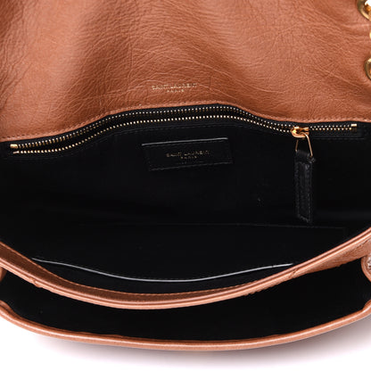 Saint Laurent Crinkled Calfskin Matelasse Monogram Medium Niki Chain Satchel Caramel 5 of 9