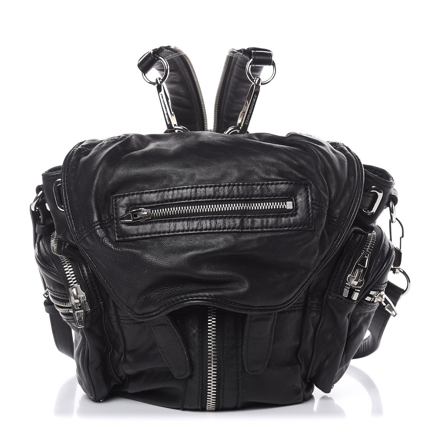 Alexander Wang Lambskin Marti Backpack Bag Washed Black Rhodium Hardware 1 of 15