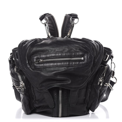 Alexander Wang Lambskin Marti Backpack Bag Washed Black Rhodium Hardware 1 of 15