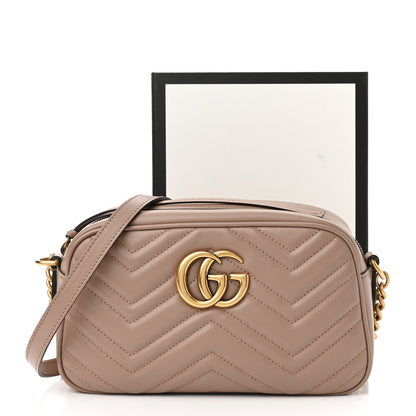 Gucci Calfskin Matelasse Small GG Marmont Chain Shoulder Bag Porcelain Rose 13 of 13