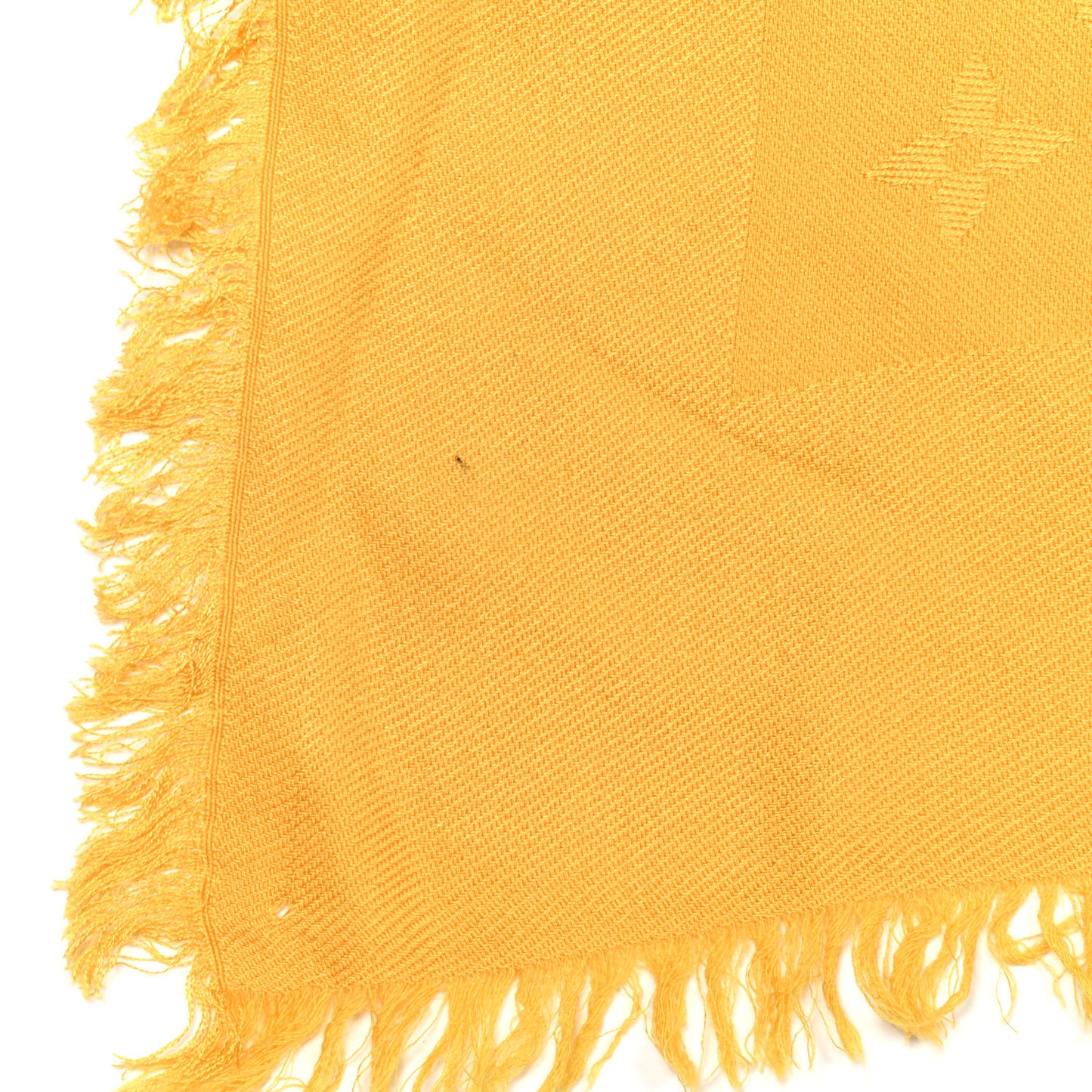 Wool Silk Monogram Shawl Safran