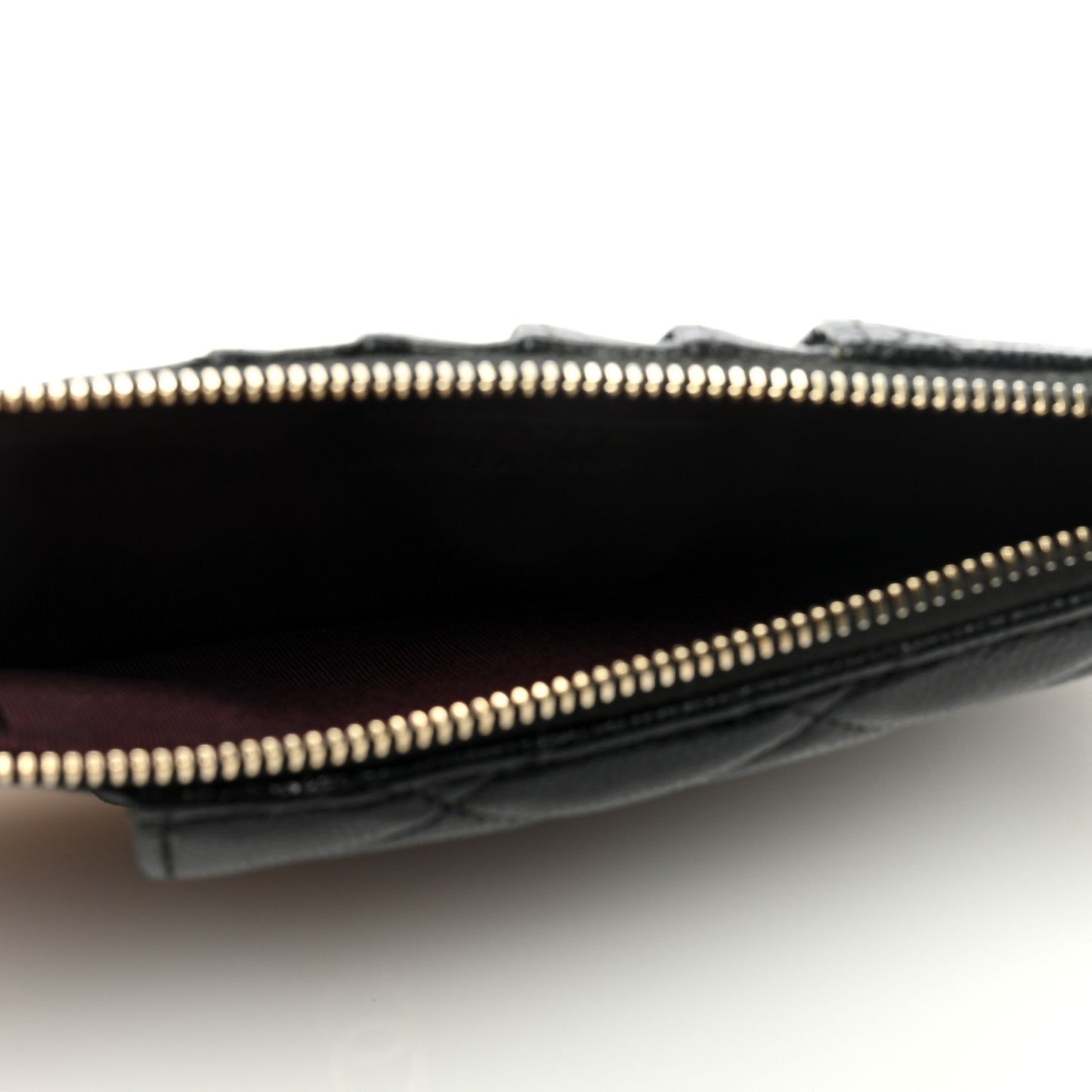 Caviar Quilted Classic Flat Wallet Pouch Black