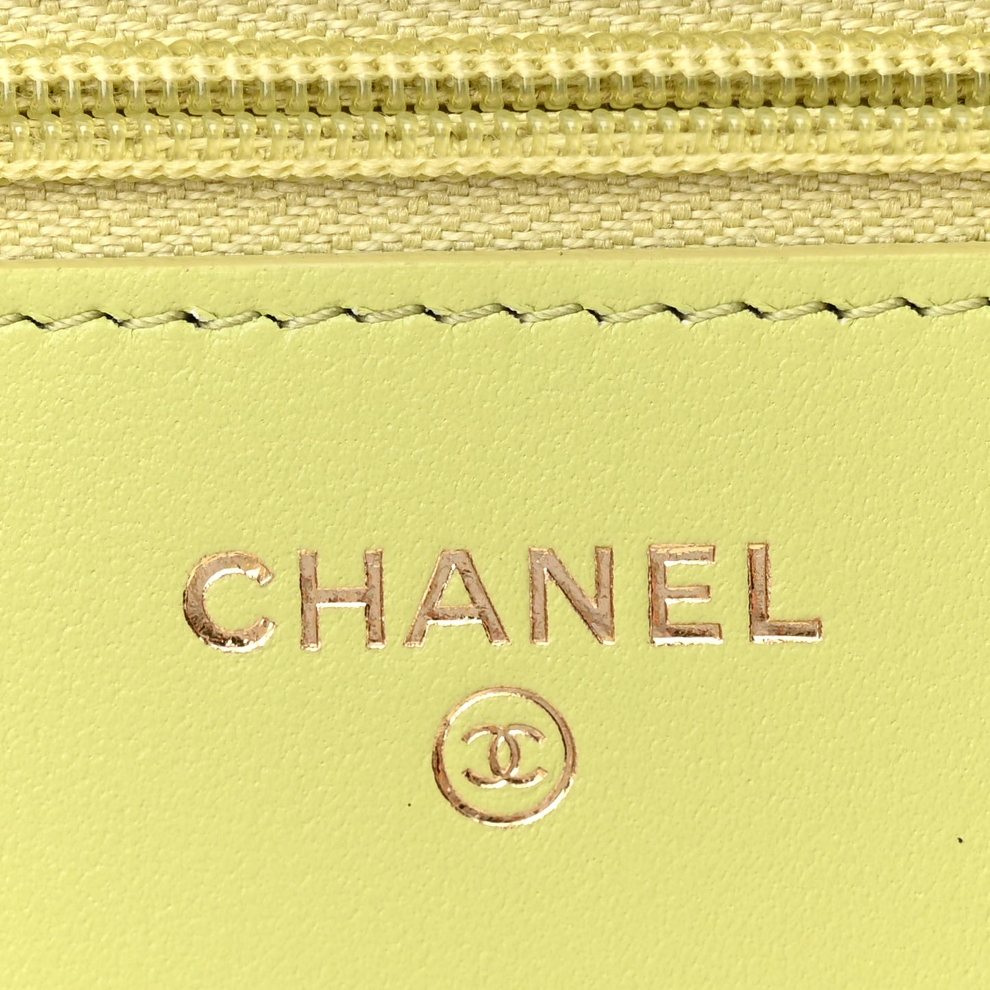 Lambskin Quilted Wallet On Chain WOC Light Green