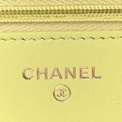 Chanel Lambskin Quilted Wallet On Chain WOC Light Green 6 of 12