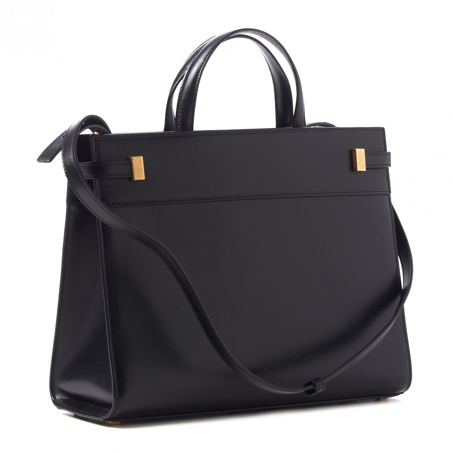 Calfskin Small Manhattan Shopper Tote Black