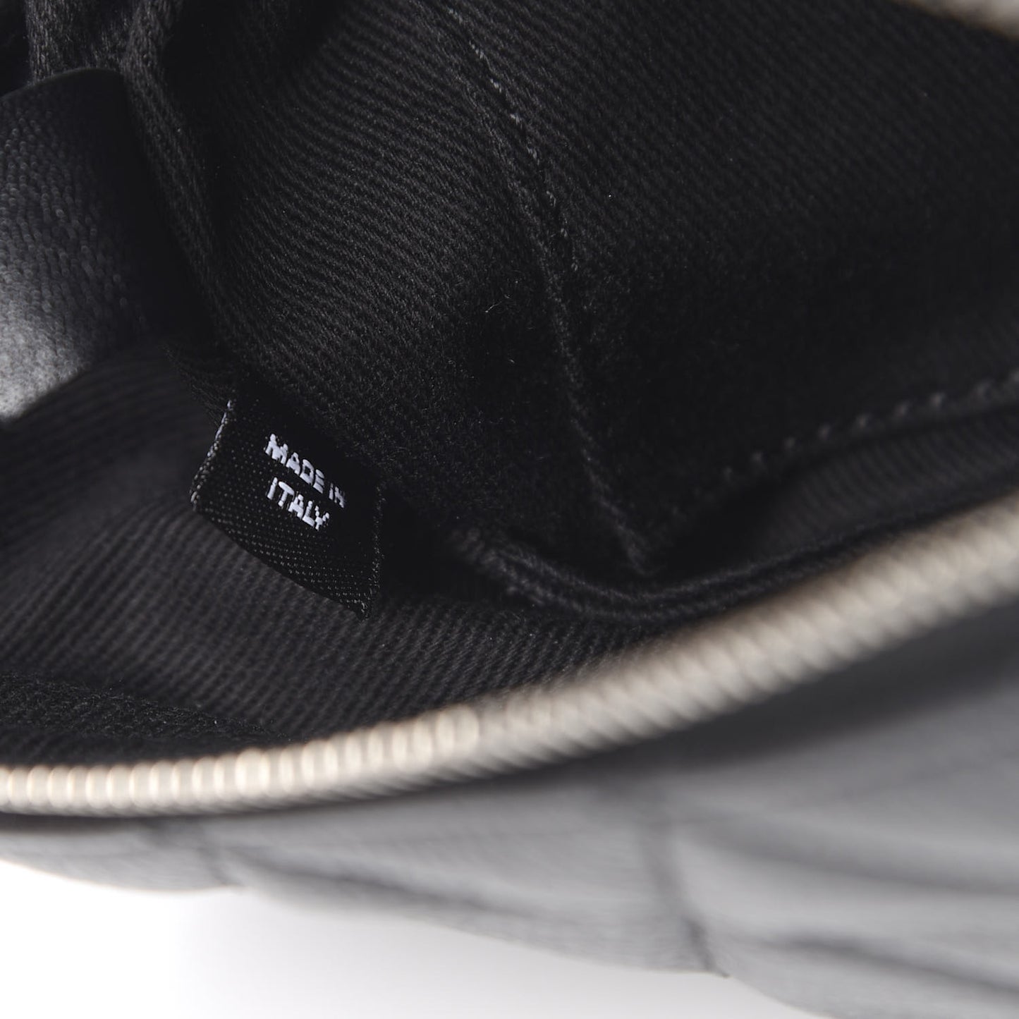 Grained Calfskin Quilted Waist Belt Bag Black