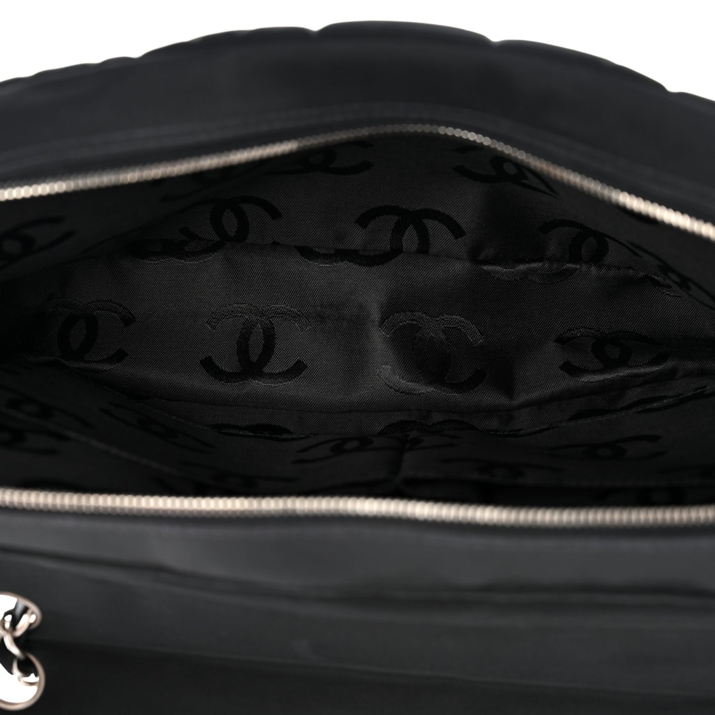 Nylon Square Quilted Flap Black