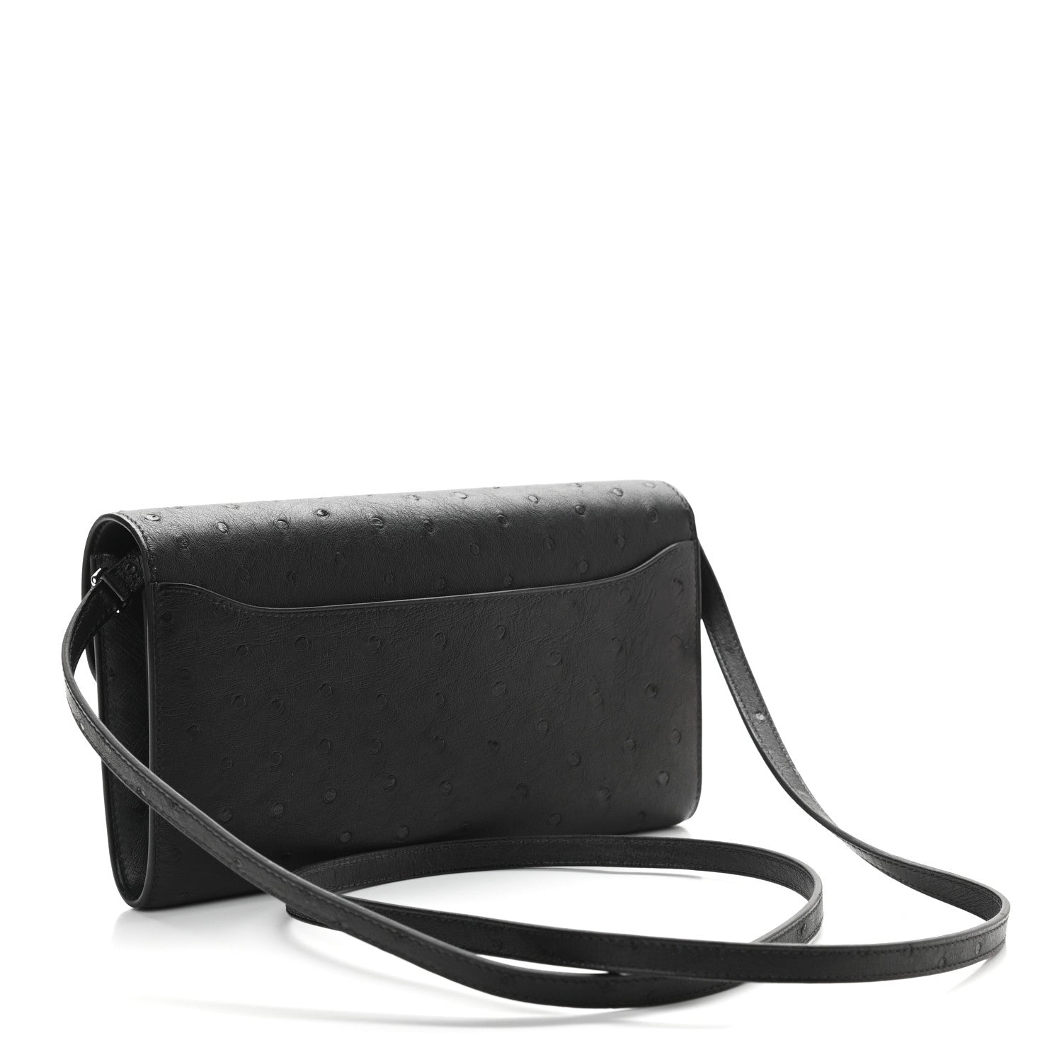 Hermes Ostrich Constance Long Wallet To Go Black 3 of 11