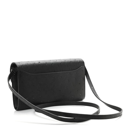 Hermes Ostrich Constance Long Wallet To Go Black 3 of 11