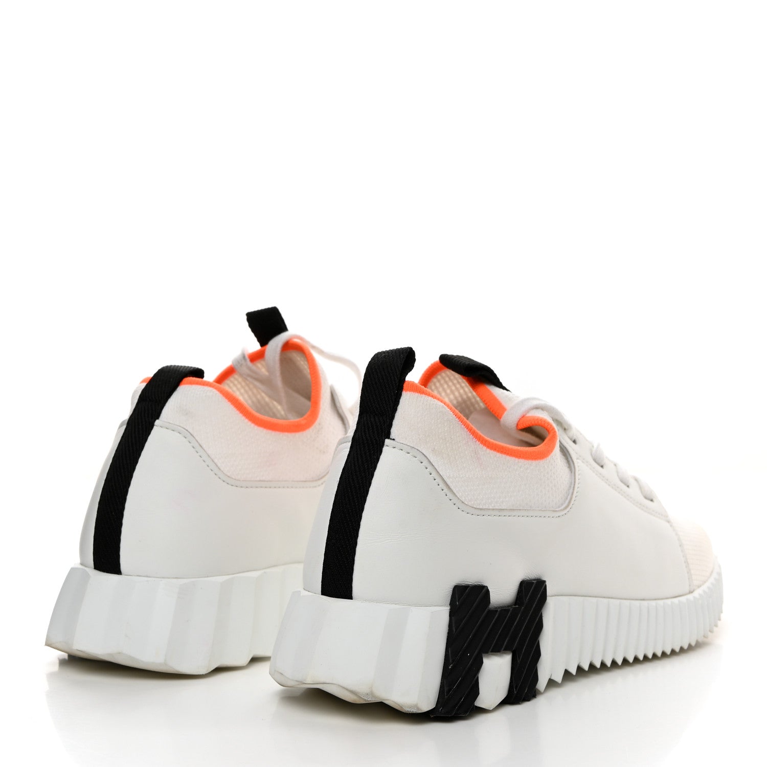 Hermes Knit Calfskin Depart Sneakers 38 White 4 of 9